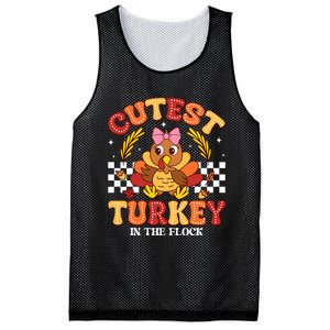 Cutest Turkey In The Flock Thanksgiving Mesh Reversible Basketball Jersey Tank