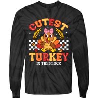 Cutest Turkey In The Flock Thanksgiving Tie-Dye Long Sleeve Shirt