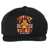 Cutest Turkey In The Flock Thanksgiving Wool Snapback Cap