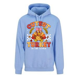 Cutest Turkey In The Flock Thanksgiving Unisex Surf Hoodie