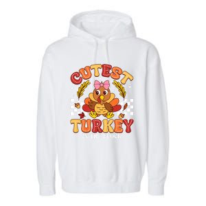 Cutest Turkey In The Flock Thanksgiving Garment-Dyed Fleece Hoodie