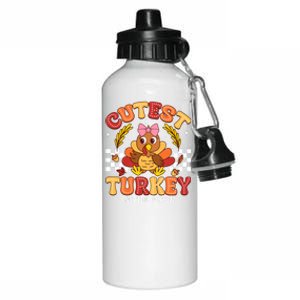 Cutest Turkey In The Flock Thanksgiving Aluminum Water Bottle