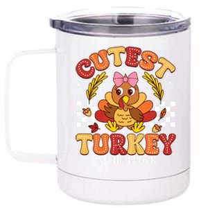 Cutest Turkey In The Flock Thanksgiving 12 oz Stainless Steel Tumbler Cup