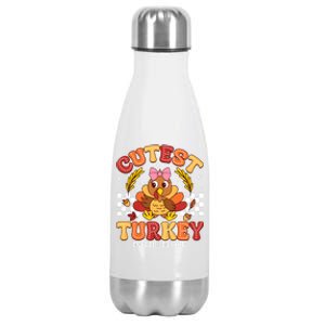 Cutest Turkey In The Flock Thanksgiving Stainless Steel Insulated Water Bottle