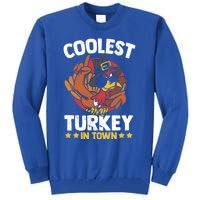 Coolest Turkey In Town Sunglasses Turkey Lover Great Gift Tall Sweatshirt