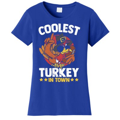 Coolest Turkey In Town Sunglasses Turkey Lover Great Gift Women's T-Shirt