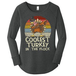 Coolest Turkey In The Flock Toddler Boys Thanksgiving Women's Perfect Tri Tunic Long Sleeve Shirt