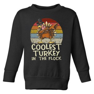 Coolest Turkey In The Flock Toddler Boys Thanksgiving Toddler Sweatshirt