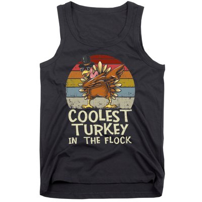 Coolest Turkey In The Flock Toddler Boys Thanksgiving Tank Top