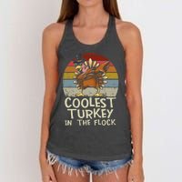 Coolest Turkey In The Flock Toddler Boys Thanksgiving Women's Knotted Racerback Tank