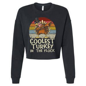 Coolest Turkey In The Flock Toddler Boys Thanksgiving Cropped Pullover Crew