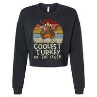 Coolest Turkey In The Flock Toddler Boys Thanksgiving Cropped Pullover Crew