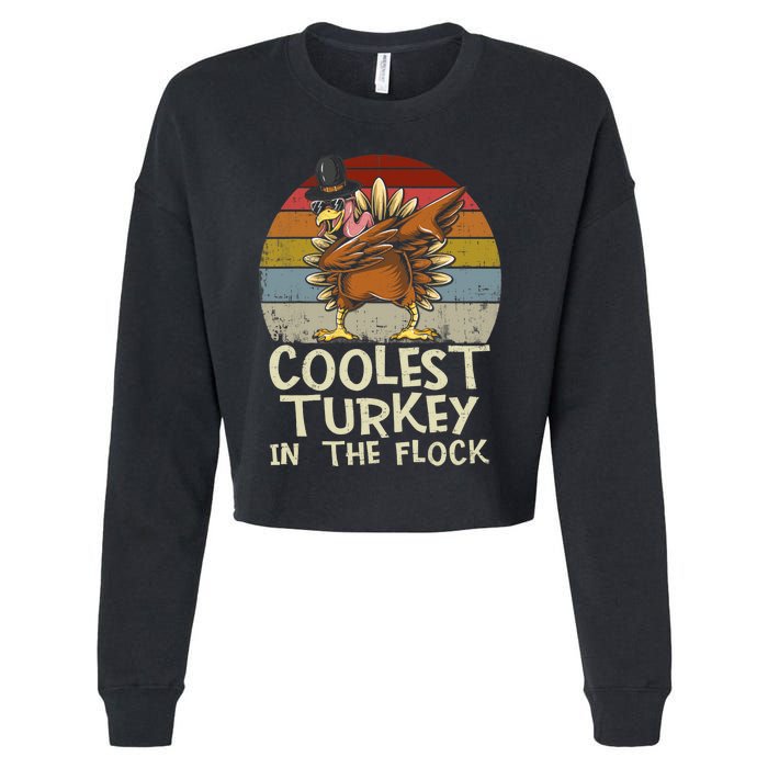 Coolest Turkey In The Flock Toddler Boys Thanksgiving Cropped Pullover Crew