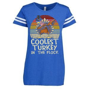 Coolest Turkey In The Flock Toddler Boys Thanksgiving Enza Ladies Jersey Football T-Shirt