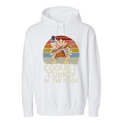 Coolest Turkey In The Flock Toddler Boys Thanksgiving Garment-Dyed Fleece Hoodie