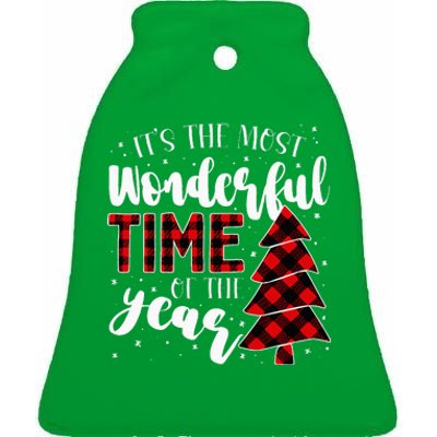 Christmas Trees ItS The Most Wonderful Time Of The Year Ceramic Bell Ornament