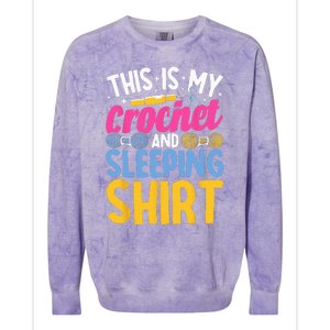 Crocheting This is My Crochet and Sleeping Colorblast Crewneck Sweatshirt