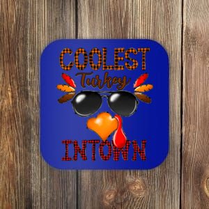 Coolest Turkey In Town Leopard Cool Gift Funny Gift Coaster