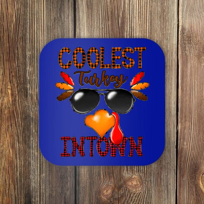 Coolest Turkey In Town Leopard Cool Gift Funny Gift Coaster