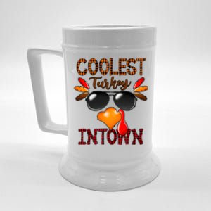 Coolest Turkey In Town Leopard Cool Gift Funny Gift Beer Stein