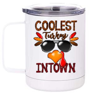 Coolest Turkey In Town Leopard Cool Gift Funny Gift 12 oz Stainless Steel Tumbler Cup