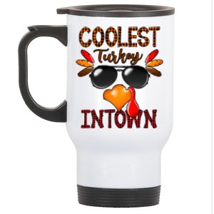 Coolest Turkey In Town Leopard Cool Gift Funny Gift Stainless Steel Travel Mug