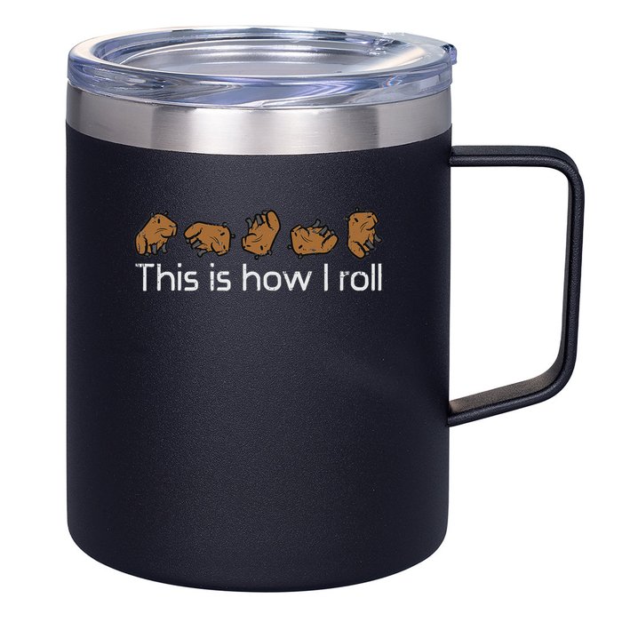 Capybara This Is How I Roll Cute Capy Rodent  12oz Stainless Steel Coffee Mug