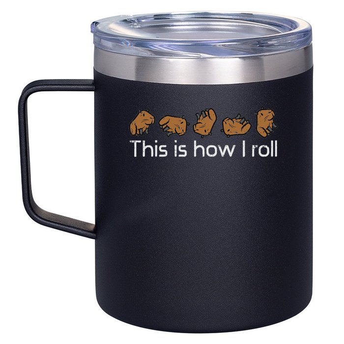Capybara This Is How I Roll Cute Capy Rodent  12oz Stainless Steel Coffee Mug