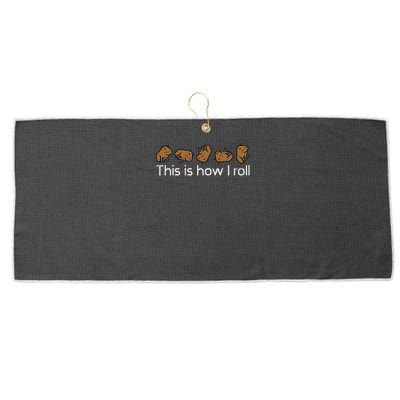 Capybara This Is How I Roll Cute Capy Rodent  Large Microfiber Waffle Golf Towel