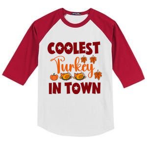 Coolest Turkey In Town Cute Gift Kids Colorblock Raglan Jersey