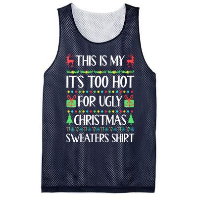 Christmas This Is My It's Too Hot For Ugly Xmas Sweaters Mesh Reversible Basketball Jersey Tank