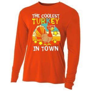 Coolest Turkey In Town Little Thanksgiving Gift Cooling Performance Long Sleeve Crew