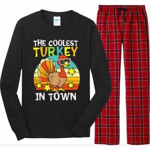 Coolest Turkey In Town Little Thanksgiving Gift Long Sleeve Pajama Set