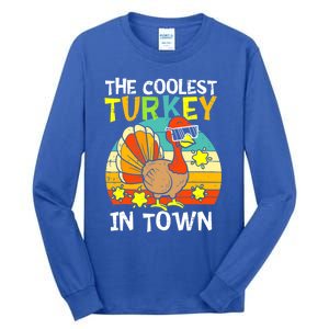 Coolest Turkey In Town Little Thanksgiving Gift Tall Long Sleeve T-Shirt