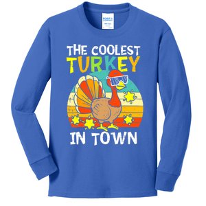 Coolest Turkey In Town Little Thanksgiving Gift Kids Long Sleeve Shirt