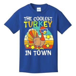 Coolest Turkey In Town Little Thanksgiving Gift Kids T-Shirt