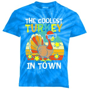 Coolest Turkey In Town Little Thanksgiving Gift Kids Tie-Dye T-Shirt