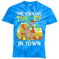 Coolest Turkey In Town Little Thanksgiving Gift Kids Tie-Dye T-Shirt