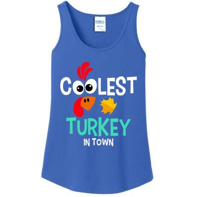 Coolest Turkey In Town Funny Thanksgiving Quote Great Gift Ladies Essential Tank