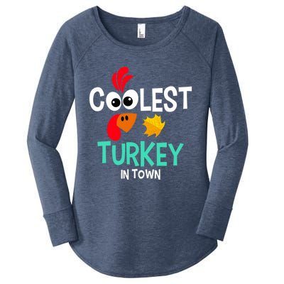 Coolest Turkey In Town Funny Thanksgiving Quote Great Gift Women's Perfect Tri Tunic Long Sleeve Shirt