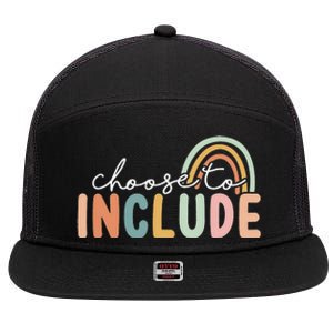 Choose To Include For Autism Teacher Special Education SPED 7 Panel Mesh Trucker Snapback Hat