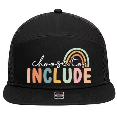 Choose To Include For Autism Teacher Special Education SPED 7 Panel Mesh Trucker Snapback Hat