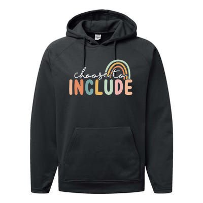 Choose To Include For Autism Teacher Special Education SPED Performance Fleece Hoodie