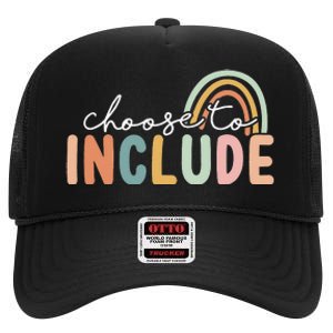 Choose To Include For Autism Teacher Special Education SPED High Crown Mesh Back Trucker Hat