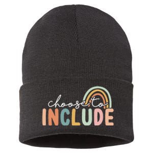 Choose To Include For Autism Teacher Special Education SPED Sustainable Knit Beanie