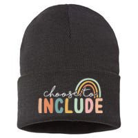 Choose To Include For Autism Teacher Special Education SPED Sustainable Knit Beanie