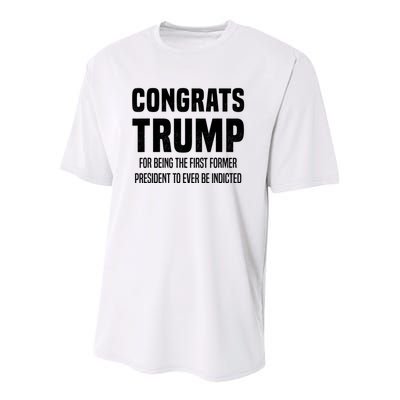 Congrats Trump Indicted Youth Performance Sprint T-Shirt