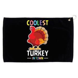 Coolest Turkey In Town Blessed Thanksgiving Great Gift Grommeted Golf Towel