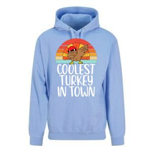 Coolest Turkey In Town Dabbing Turkey Thanksgiving Day Gift Unisex Surf Hoodie