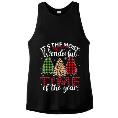 Christmas Trees ItS The Most Wonderful Time Of The Year Ladies PosiCharge Tri-Blend Wicking Tank